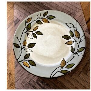 5 Gourmet Basics Plates by Mikasa Rustic Leaves Stoneware Salad Plates
